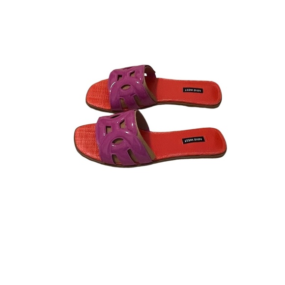 NWOT Nine West Geena Flat Slide Sandals, Dark Pink Fuchsia, Size 11M - Picture 6 of 12